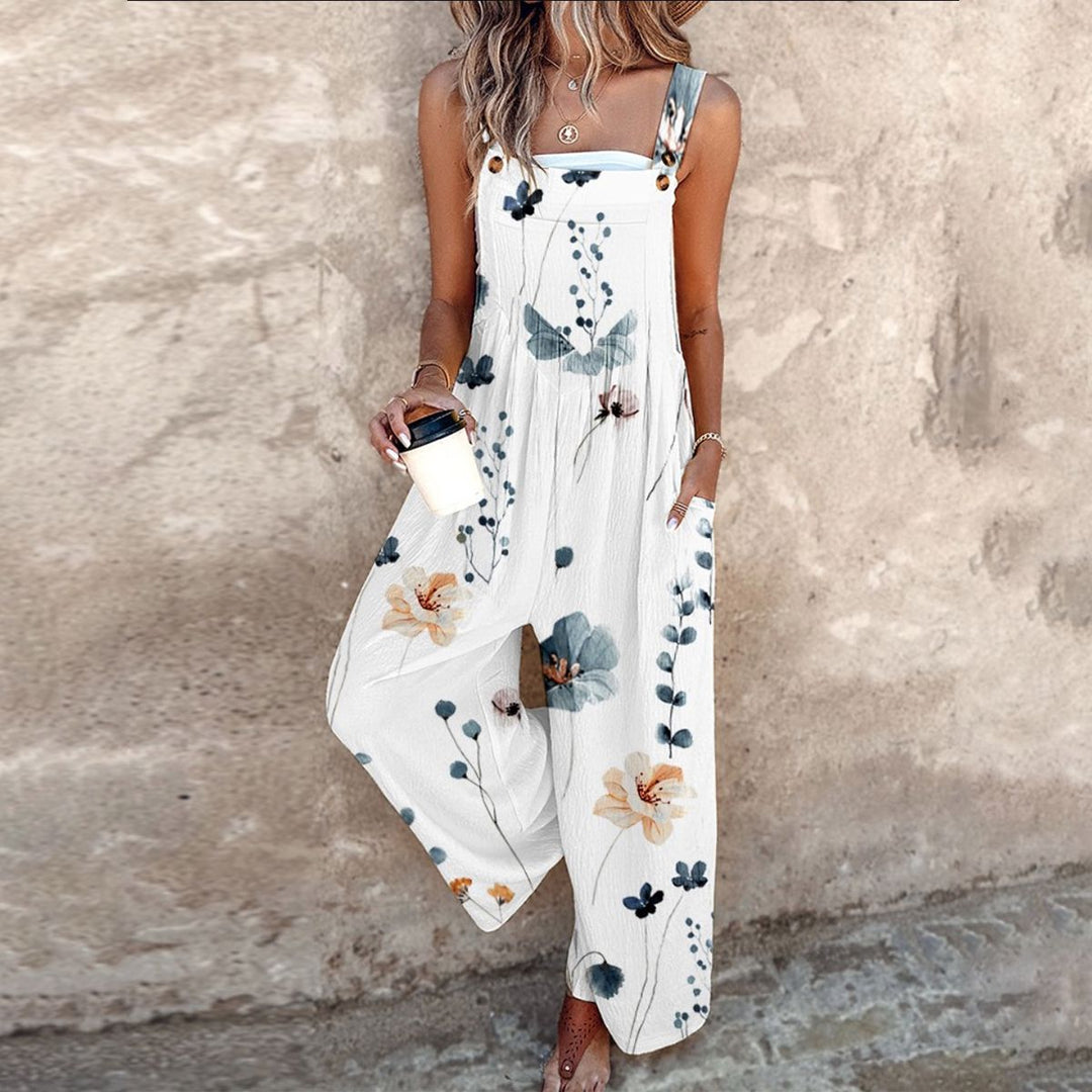 Comfortable Printed Overalls
