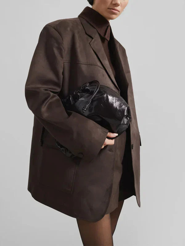 Ivano Milano™ | Brown Suede Oversized Blazer