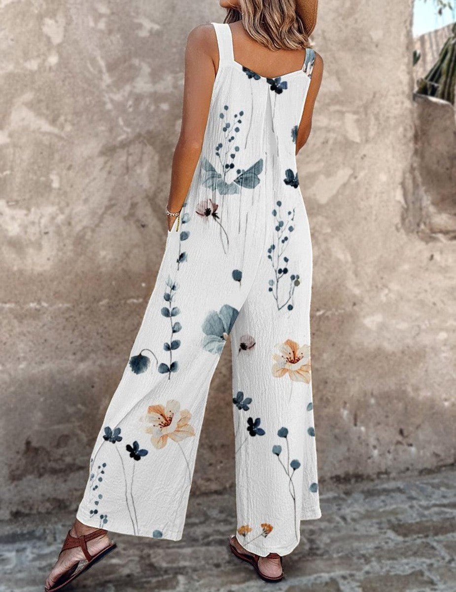 Comfortable Printed Overalls