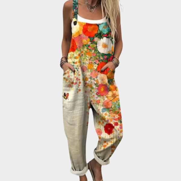 Comfortable Printed Overalls