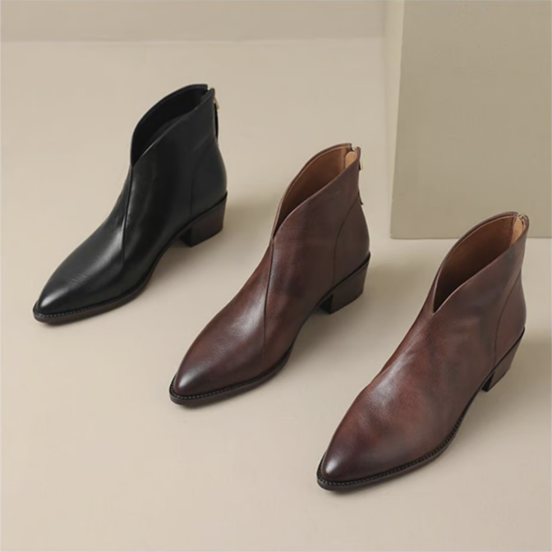 Camille | Luxury Low Heel Ankle Boots
