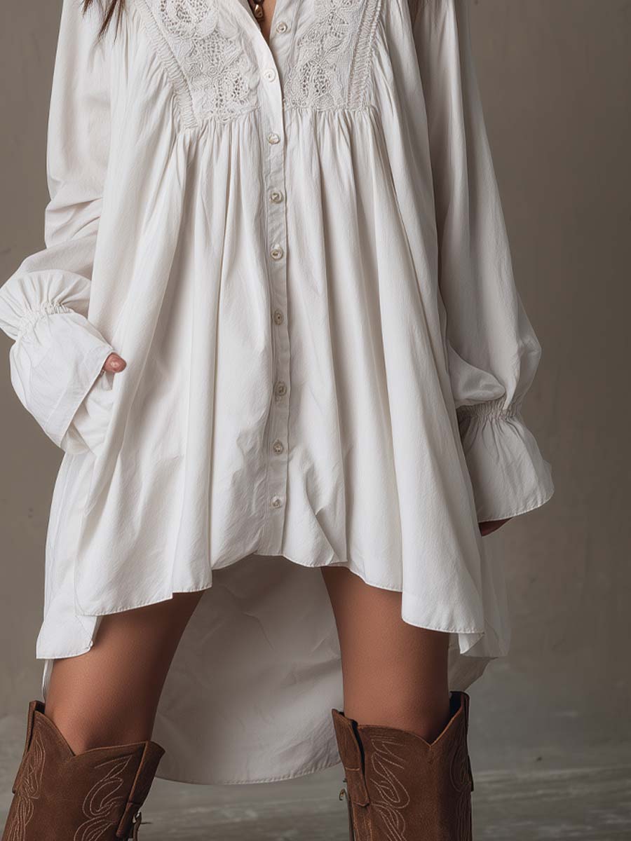 Retro-style Lace Mini Dress