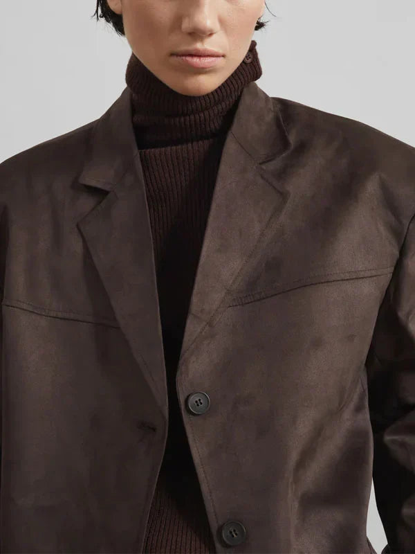 Ivano Milano™ | Brown Suede Oversized Blazer