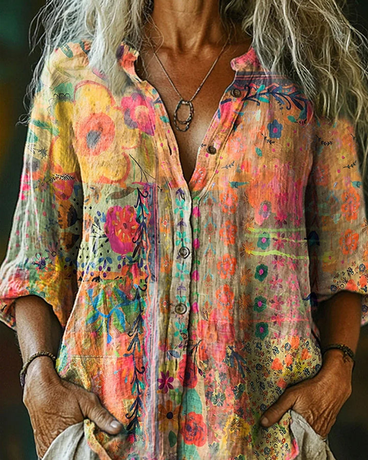 Alma™ | Artistic Printed Cotton Shirt