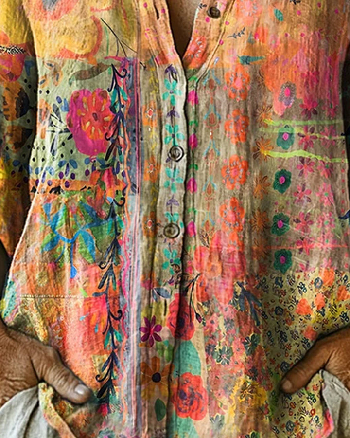 Alma™ | Artistic Printed Cotton Shirt