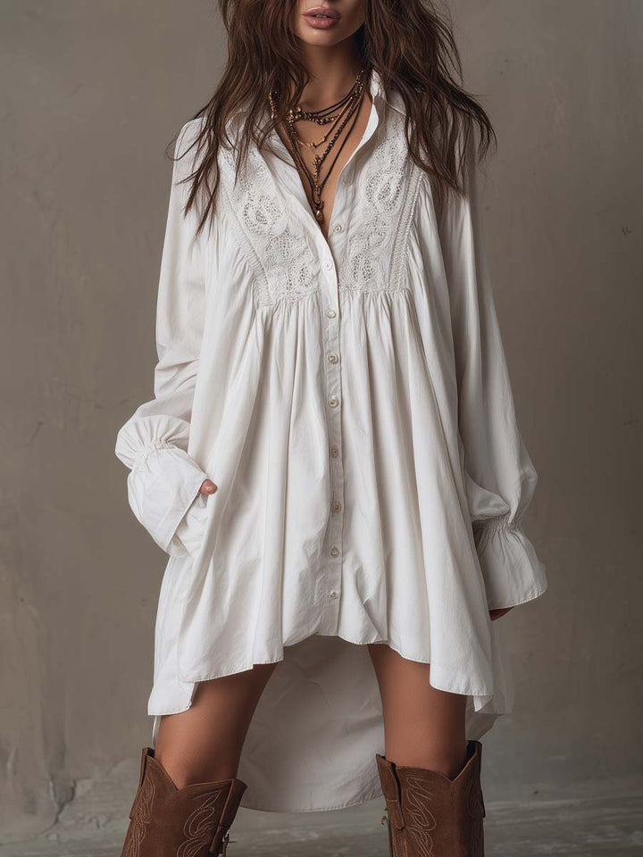 Retro-style Lace Mini Dress
