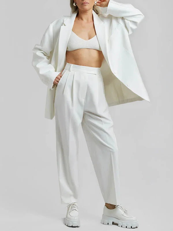 Ivano Milano™ | Oversized Clean-Line Blazer White