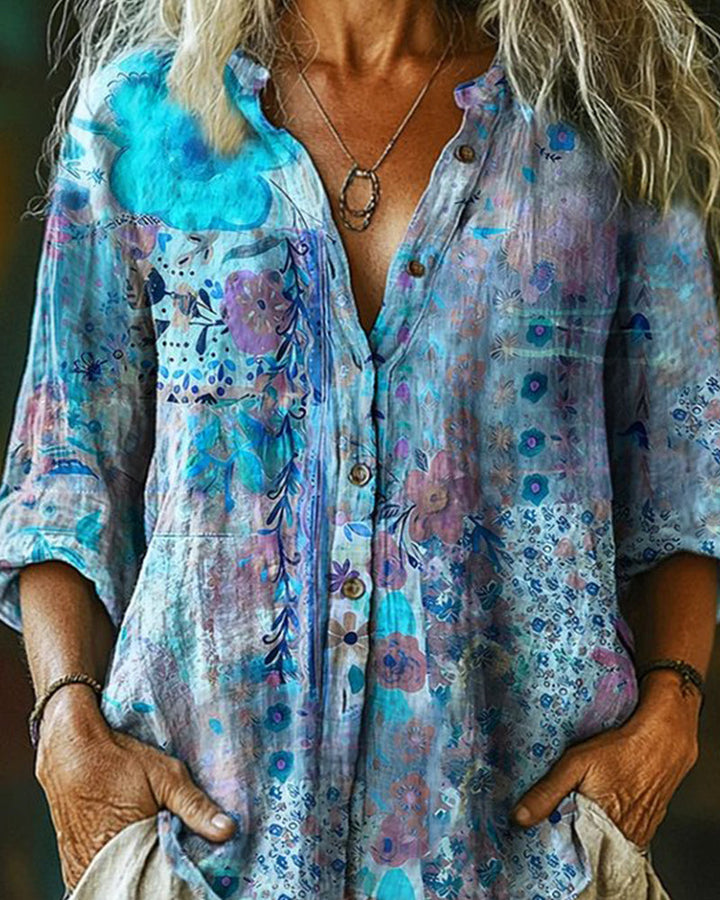 Alma™ | Artistic Printed Cotton Shirt