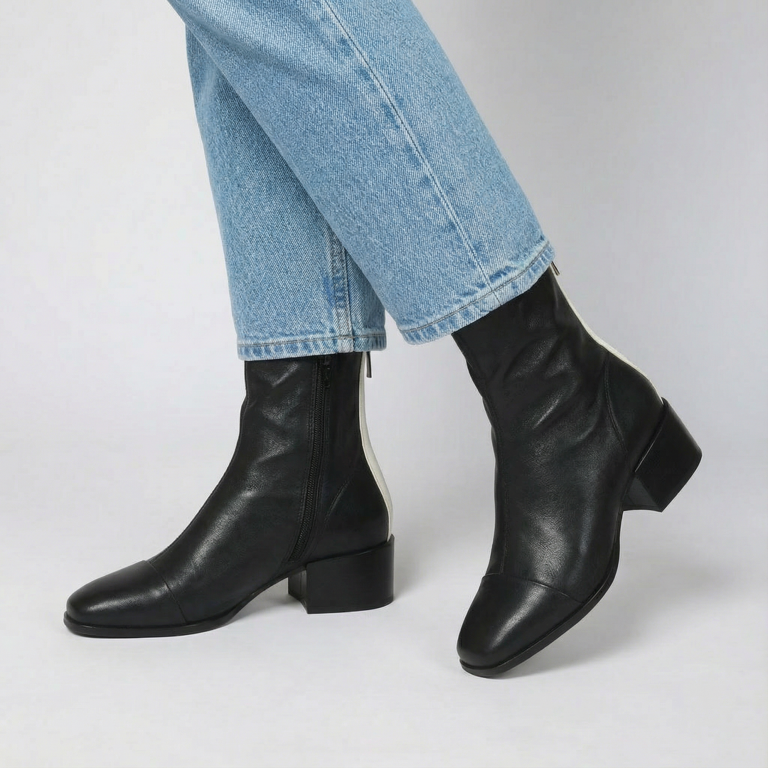 Elena | Elegant Ankle Boots with Low Heel