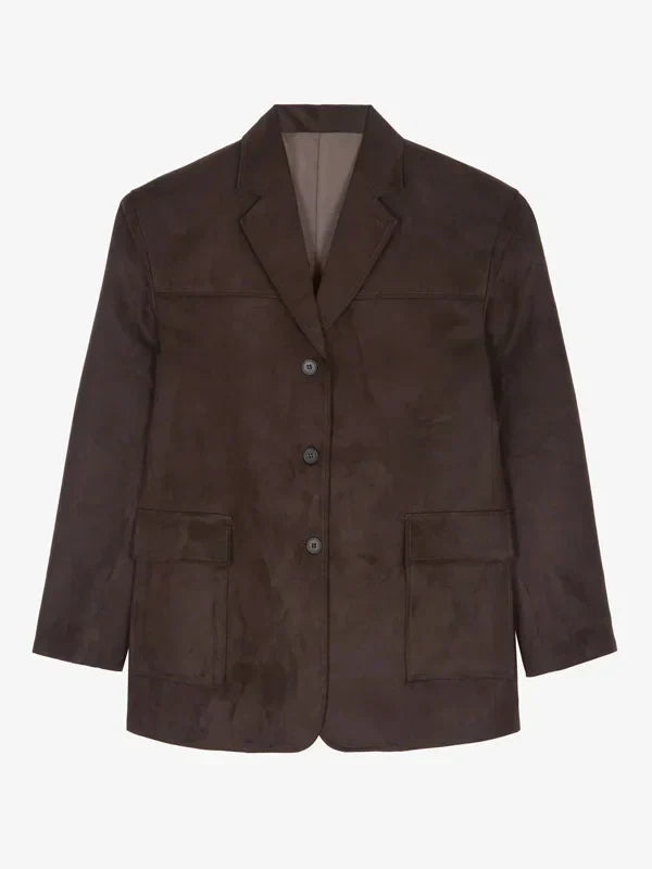 Ivano Milano™ | Brown Suede Oversized Blazer