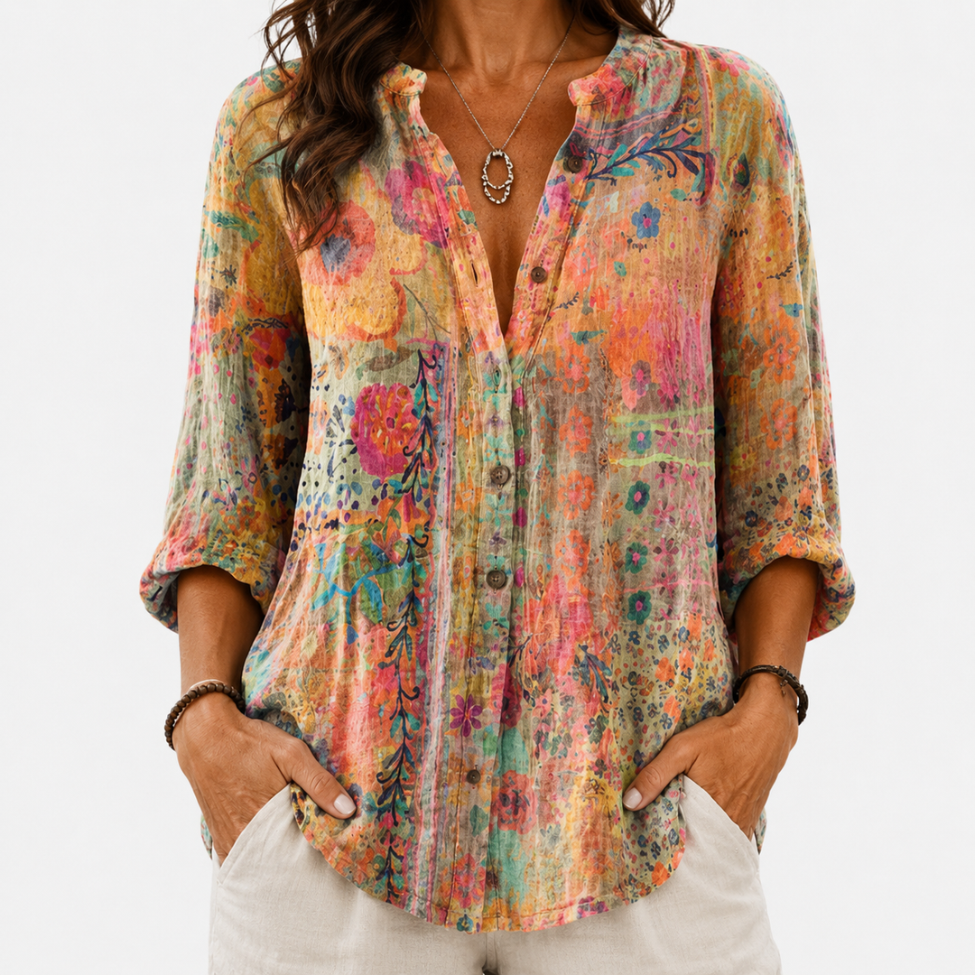 Alma™ | Artistic Printed Cotton Shirt
