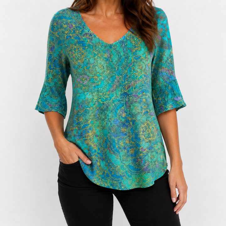 Belén™ | Loose Elegant Blouse with Refined Print