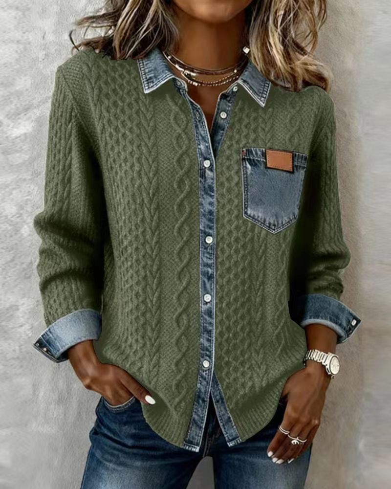 Simone | Denim Patchwork Shirt