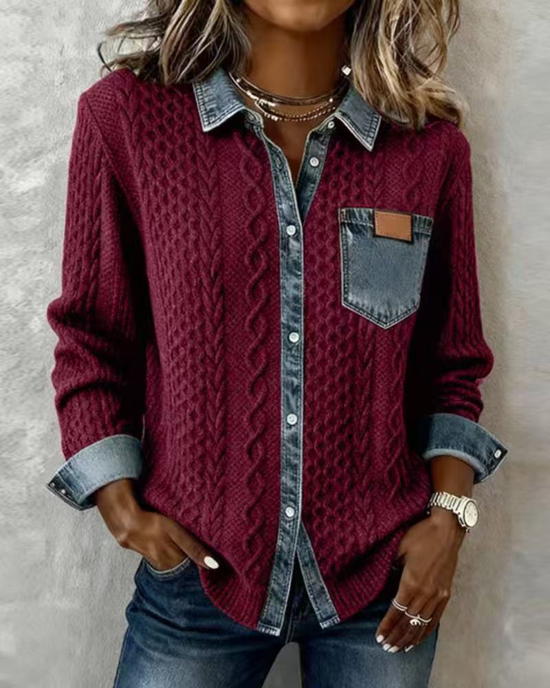 Simone | Denim Patchwork Shirt