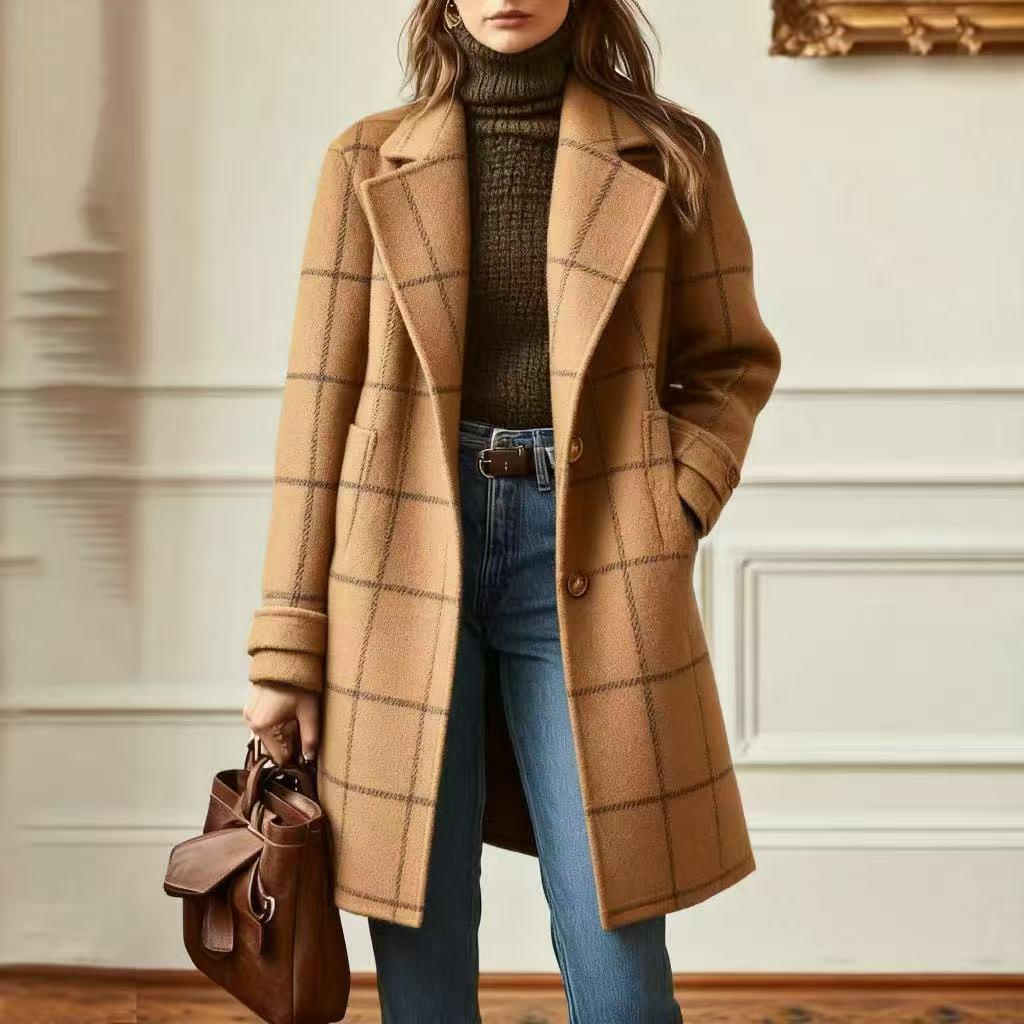 Anna | Wool Check Coat