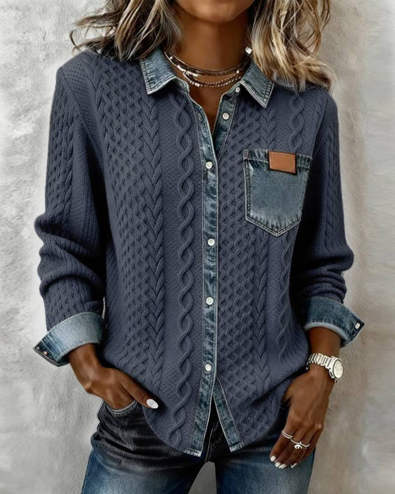Simone | Denim Patchwork Shirt