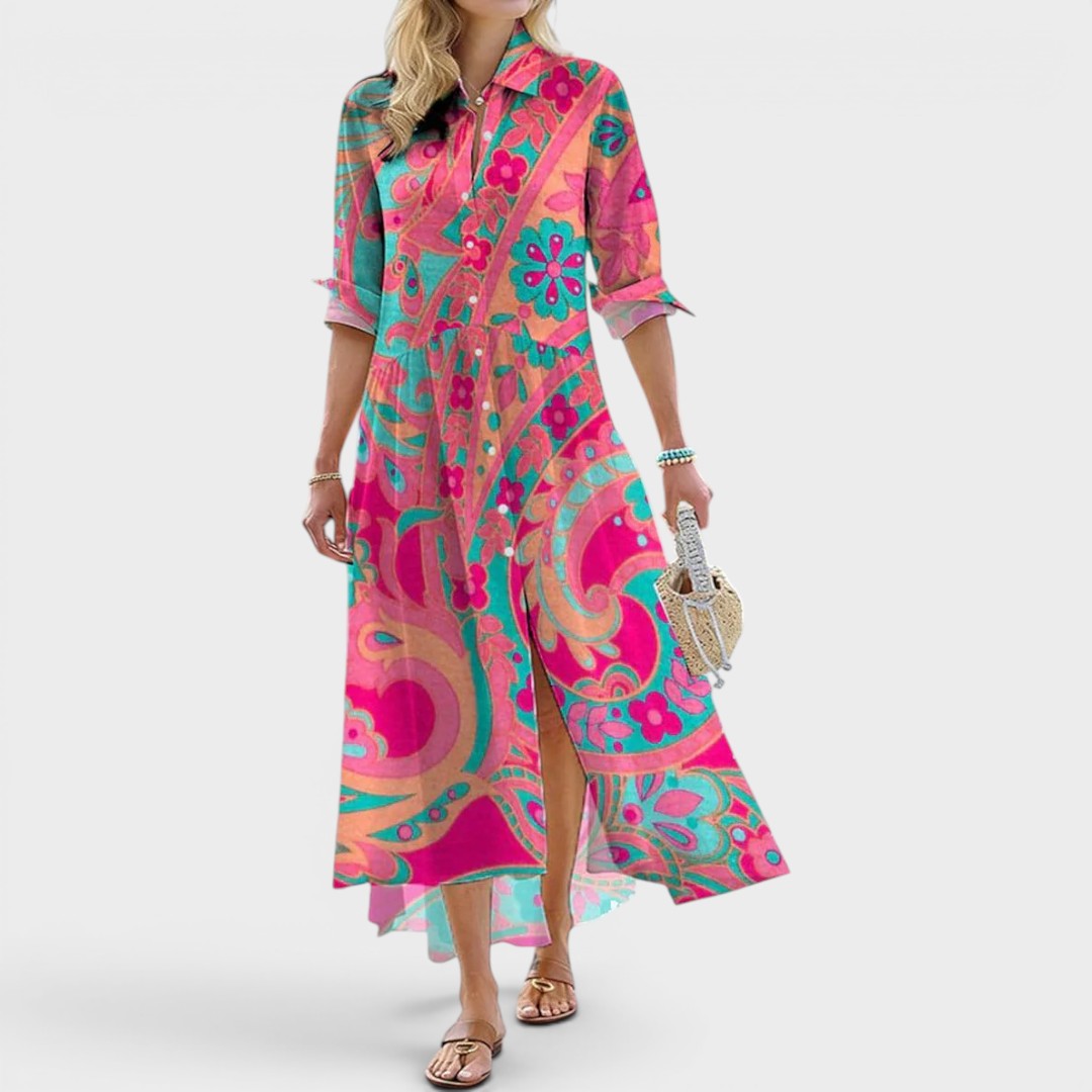 Vivian | Floral Print Midi Dress