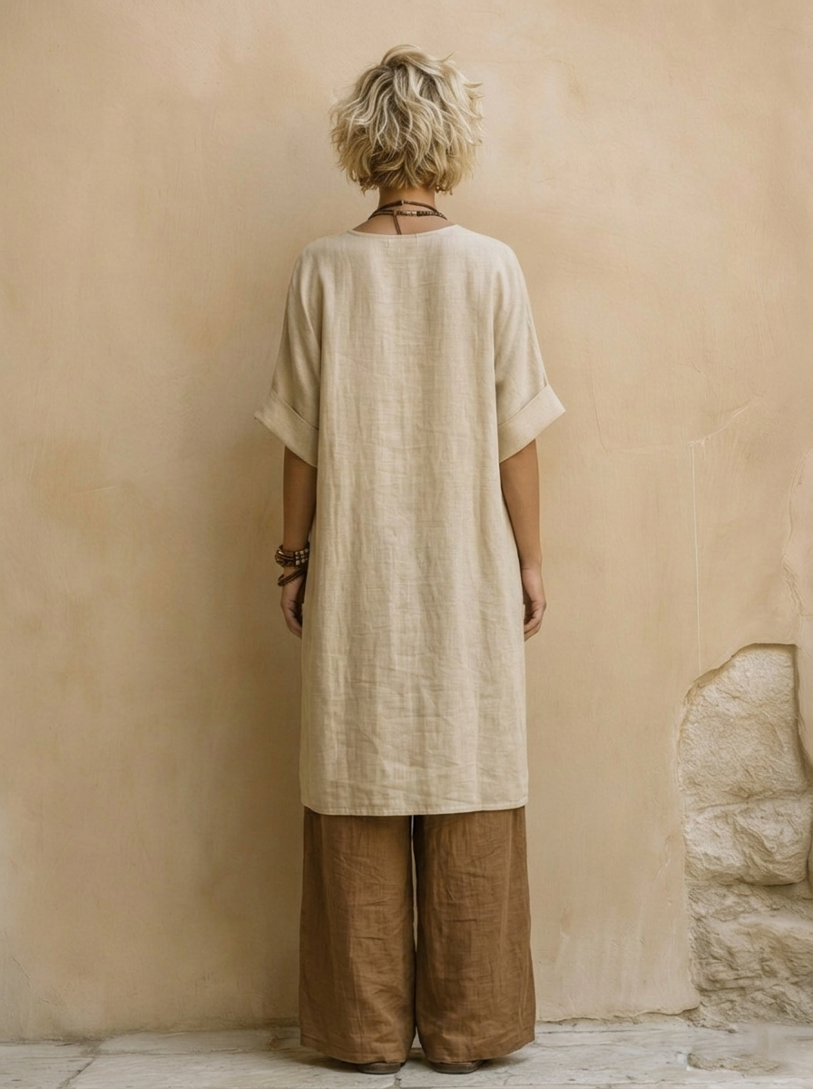 GIULIA™ | Three-Piece Bohemian Nomad Set with Tribal Pattern in Dark Grey and Brown