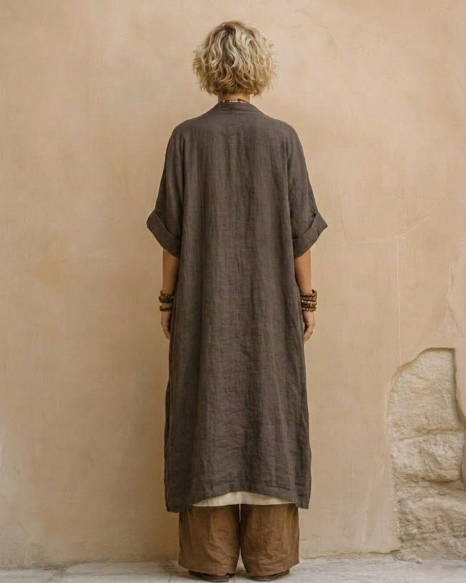 GIULIA™ | Three-Piece Bohemian Nomad Set with Tribal Pattern in Dark Grey and Brown