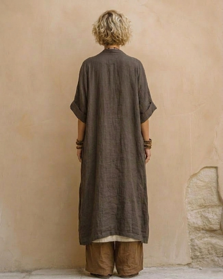 GIULIA™ | Three-Piece Bohemian Nomad Set with Tribal Pattern in Dark Grey and Brown