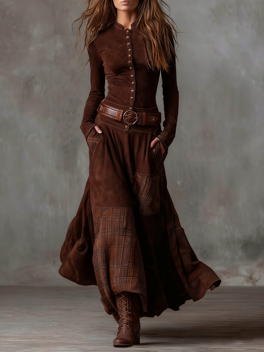 Michelle | Suede Maxi Dress