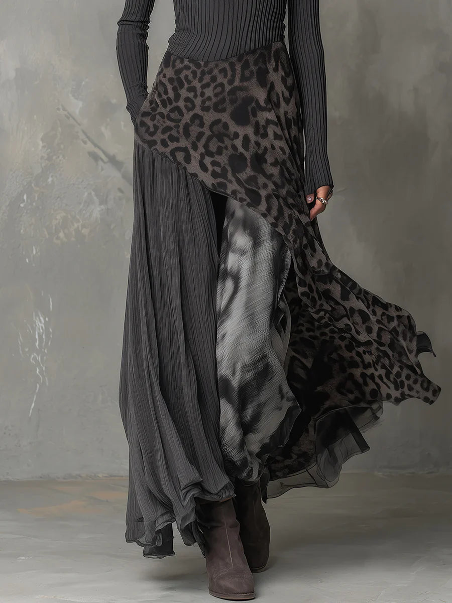 Mirexa | Leopard Print Striped Dress