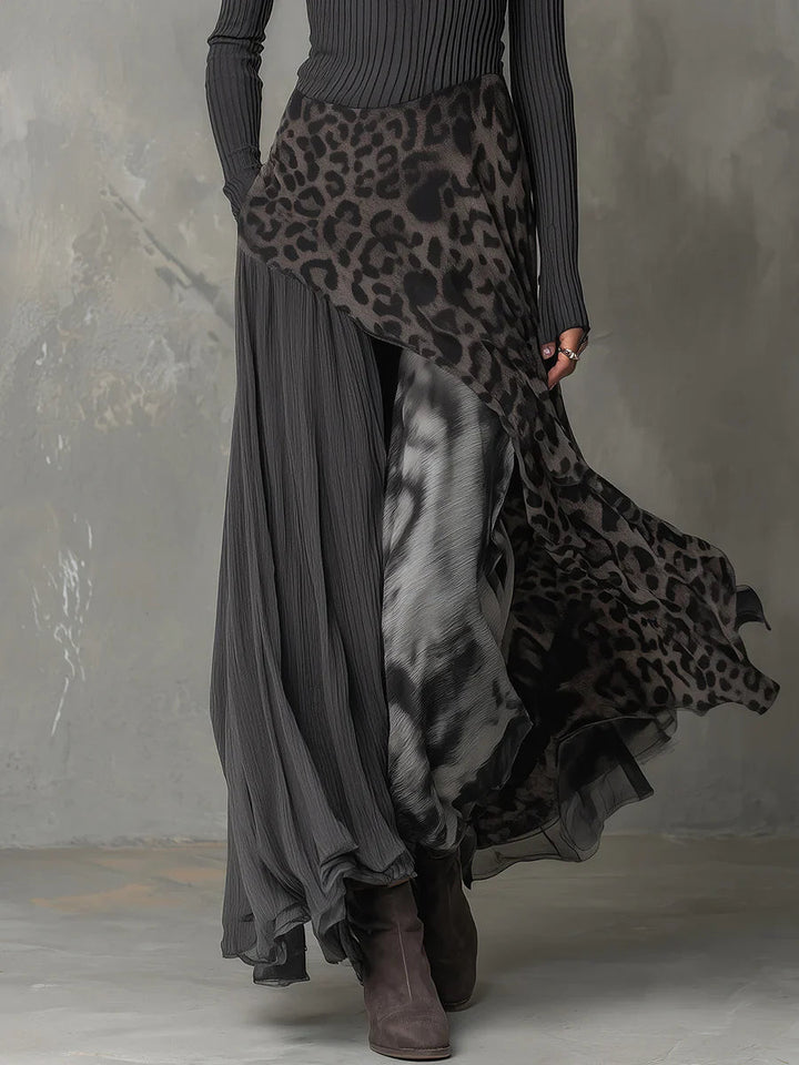 Mirexa | Leopard Print Striped Dress