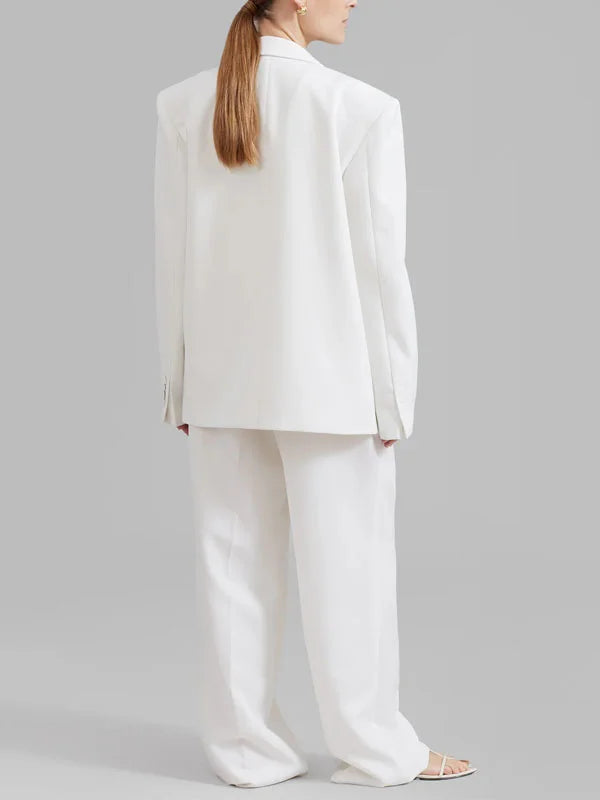 Ivano Milano™ | Oversized Double-Breasted White Blazer
