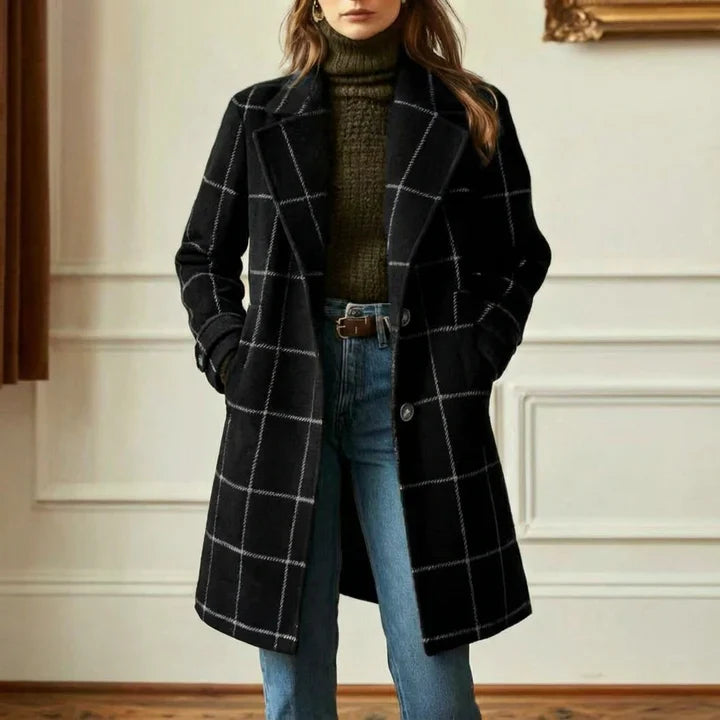 Anna | Wool Check Coat