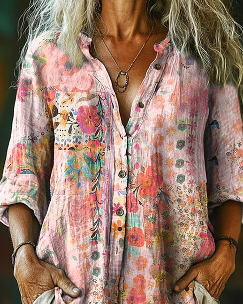 Alma™ | Artistic Printed Cotton Shirt