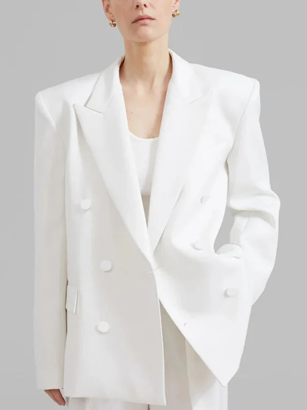 Ivano Milano™ | Oversized Double-Breasted White Blazer