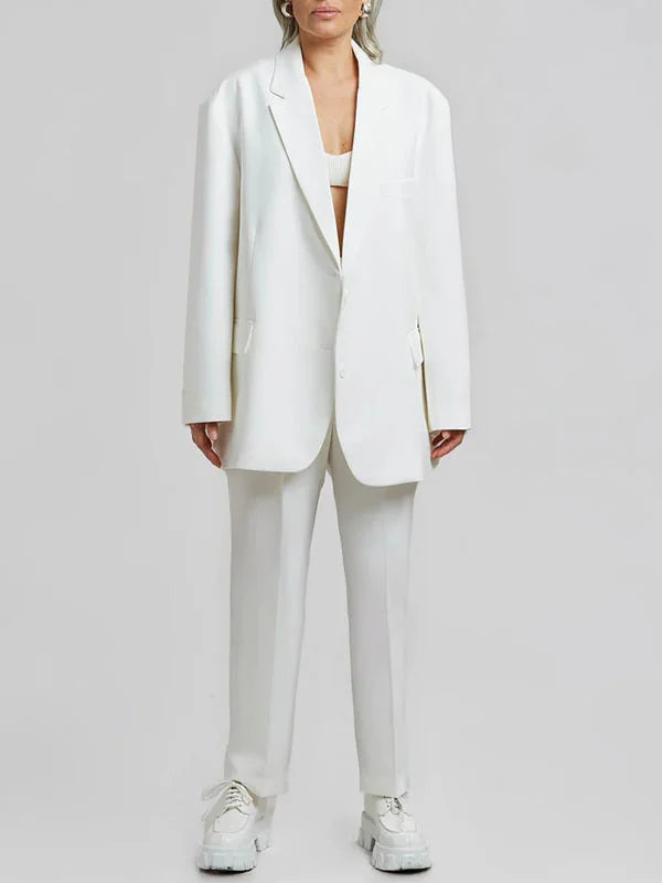Ivano Milano™ | Oversized Clean-Line Blazer White