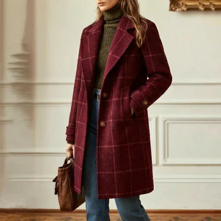 Anna | Wool Check Coat