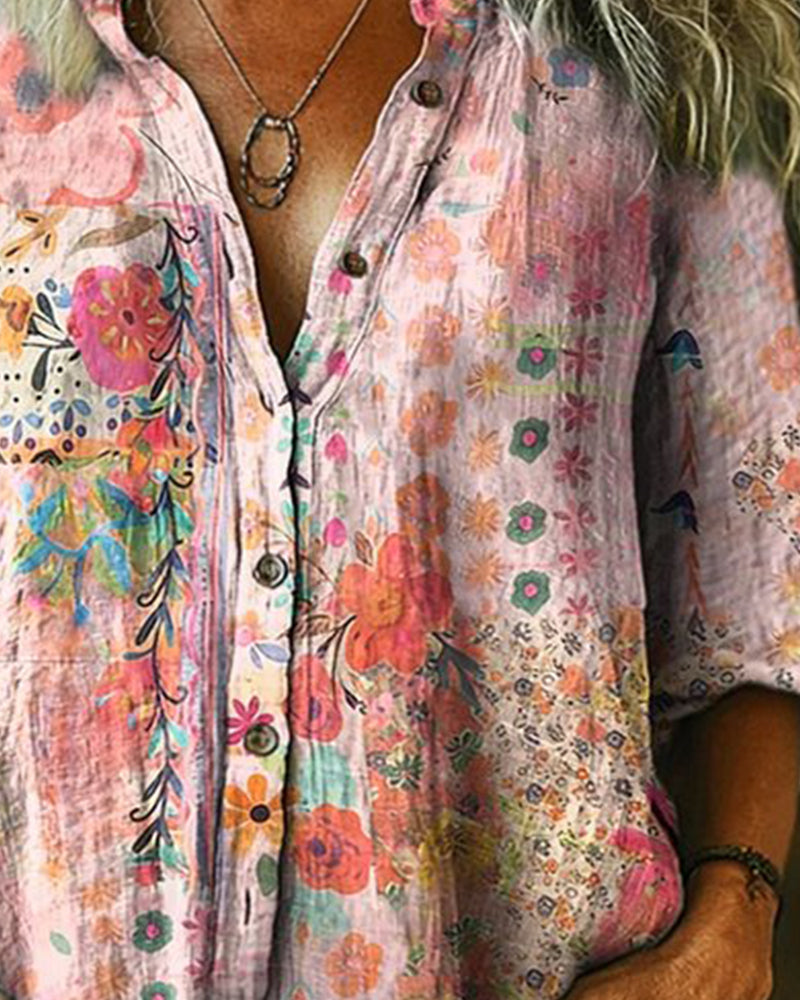 Alma™ | Artistic Printed Cotton Shirt