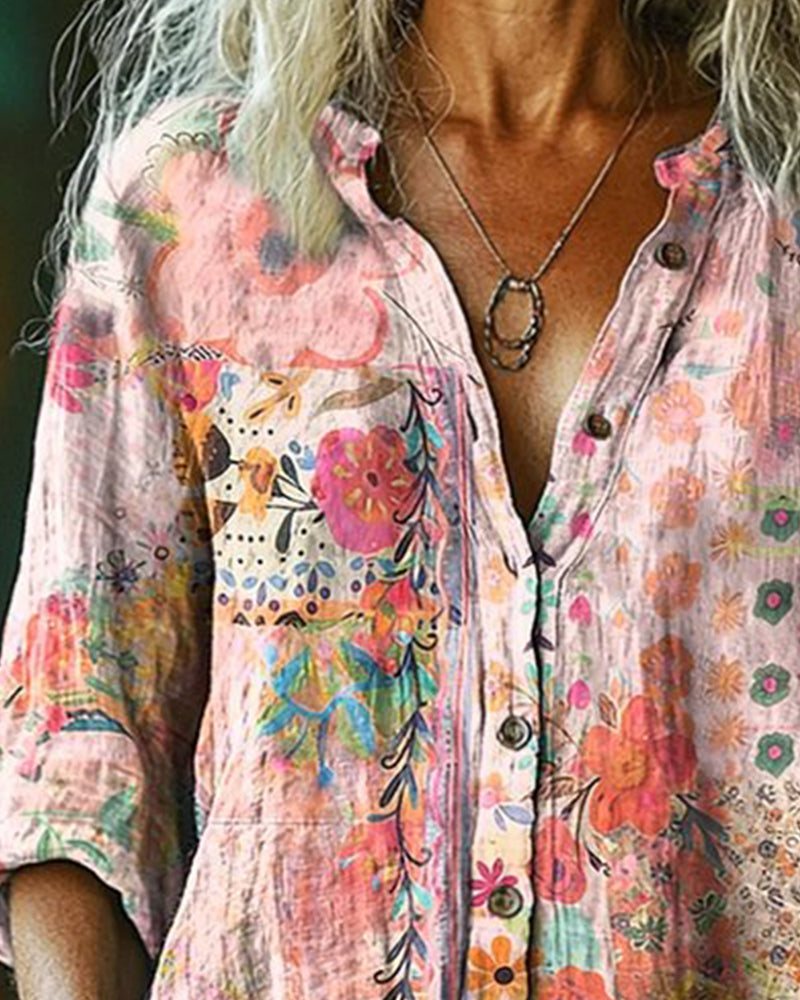 Alma™ | Artistic Printed Cotton Shirt