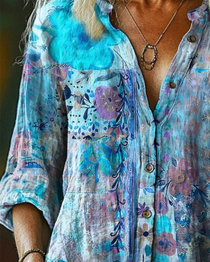 Alma™ | Artistic Printed Cotton Shirt