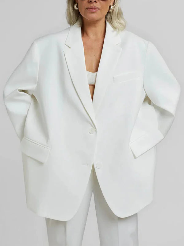 Ivano Milano™ | Oversized Clean-Line Blazer White