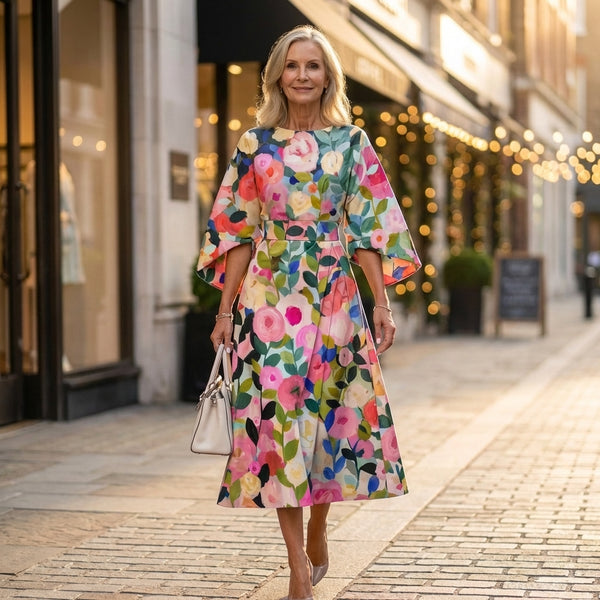 Moxlan | Elegant Floral Dress