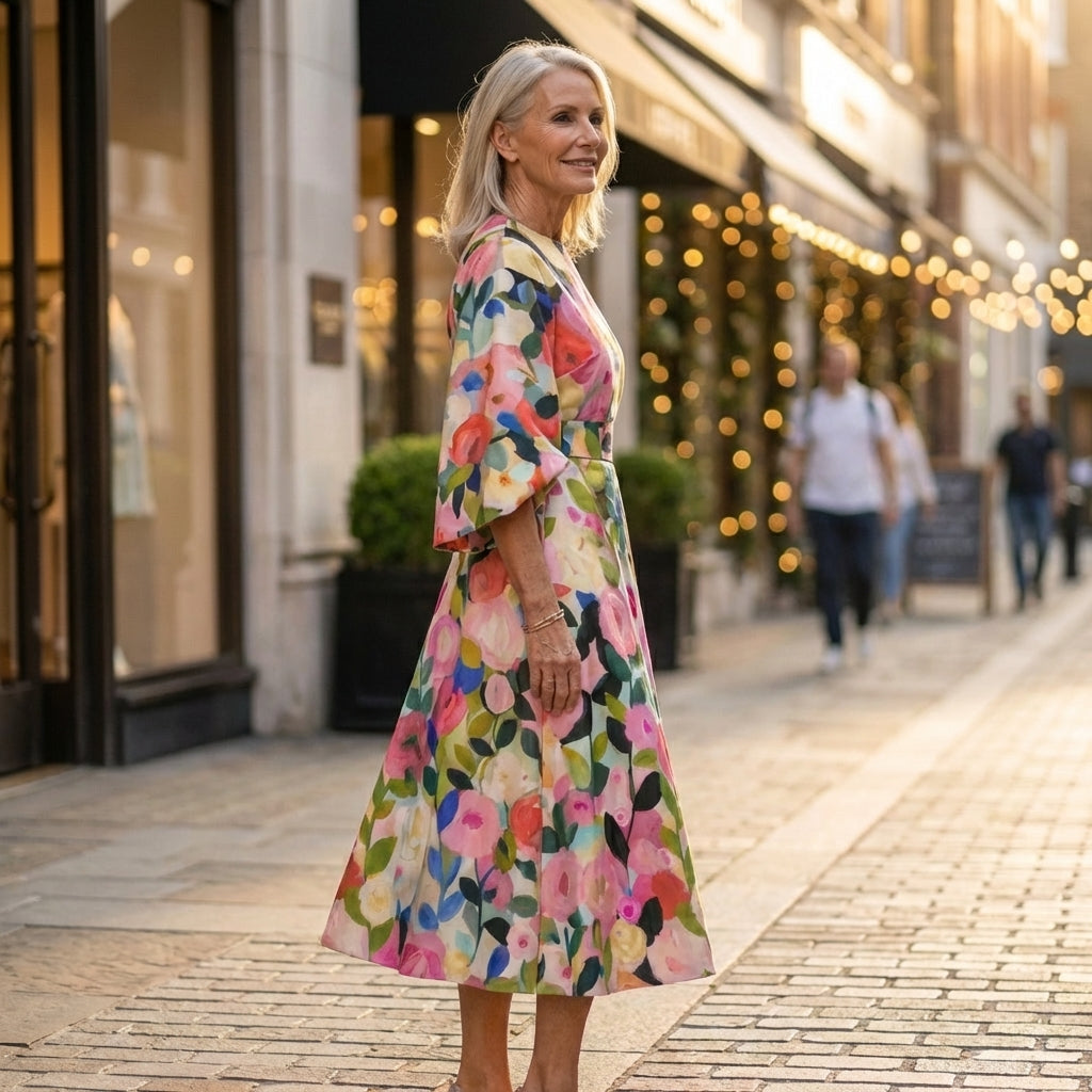 Moxlan | Elegant Floral Dress