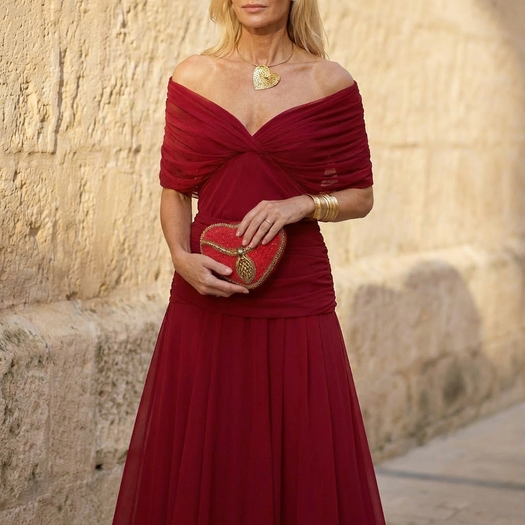 Florendra | Long Floral V Neck Dress
