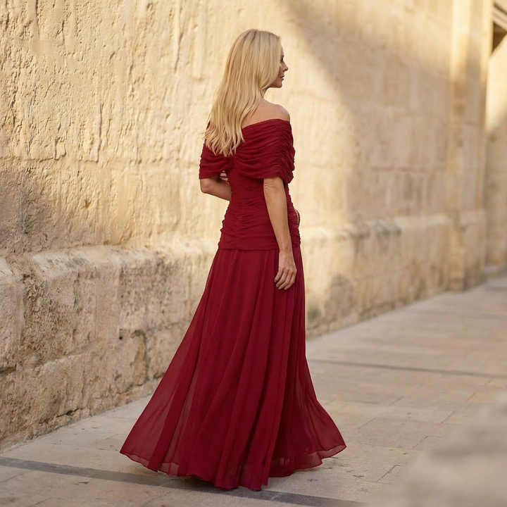 Florendra | Long Floral V Neck Dress