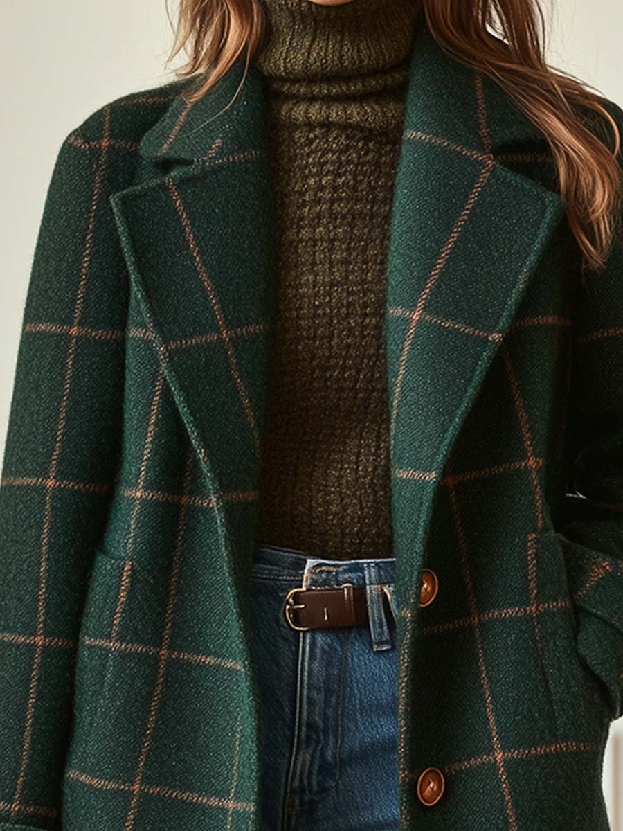 Anna | Wool Check Coat