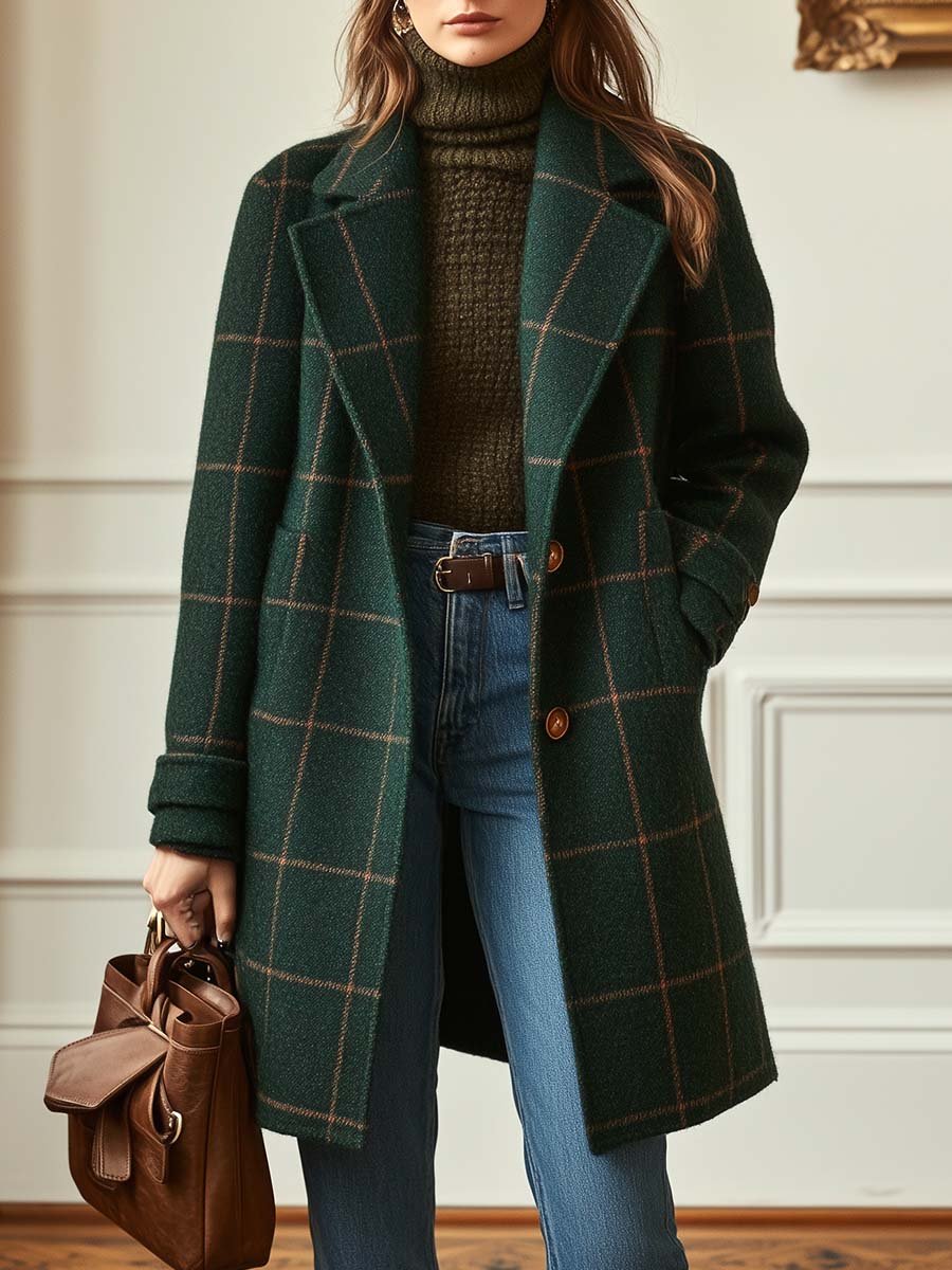 Anna | Wool Check Coat