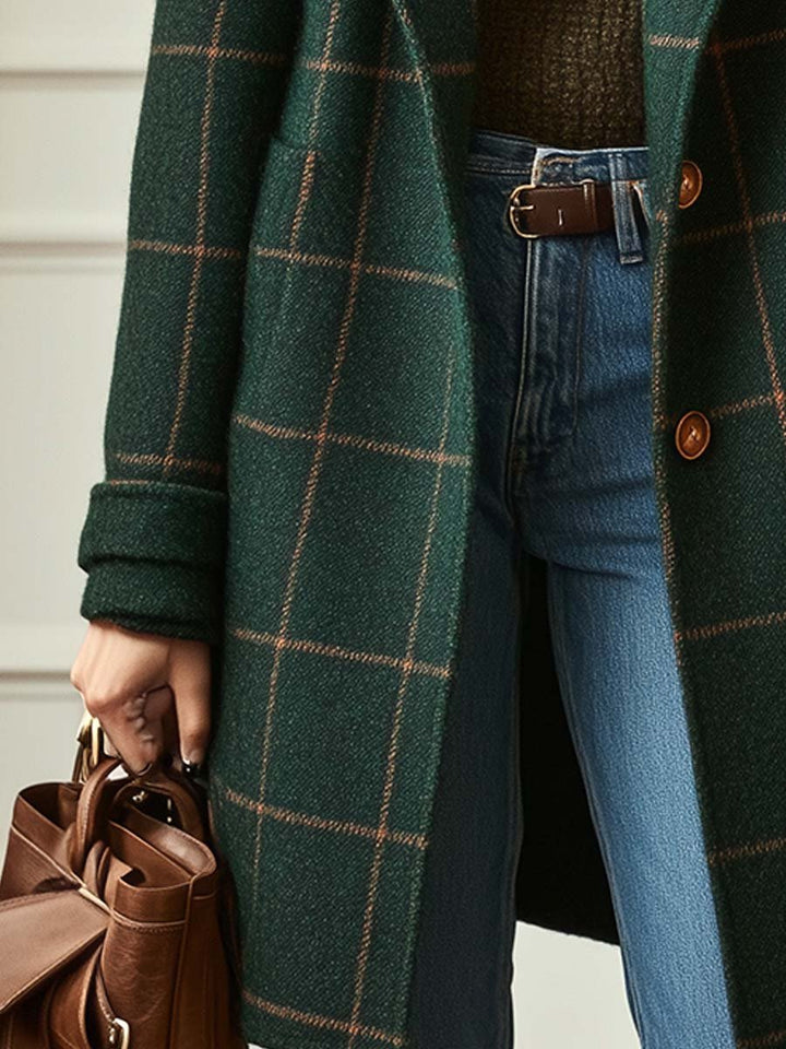Anna | Wool Check Coat