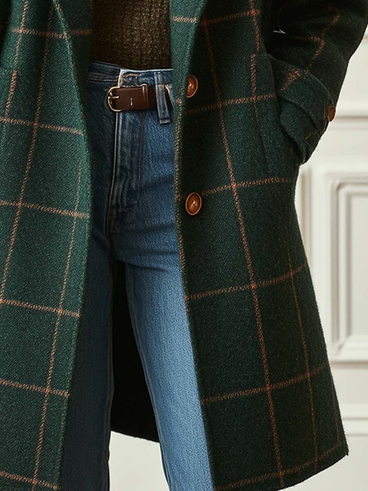 Anna | Wool Check Coat