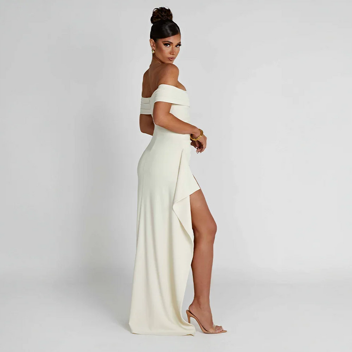 Celeste | Off-Shoulder Maxi Dress with Slit