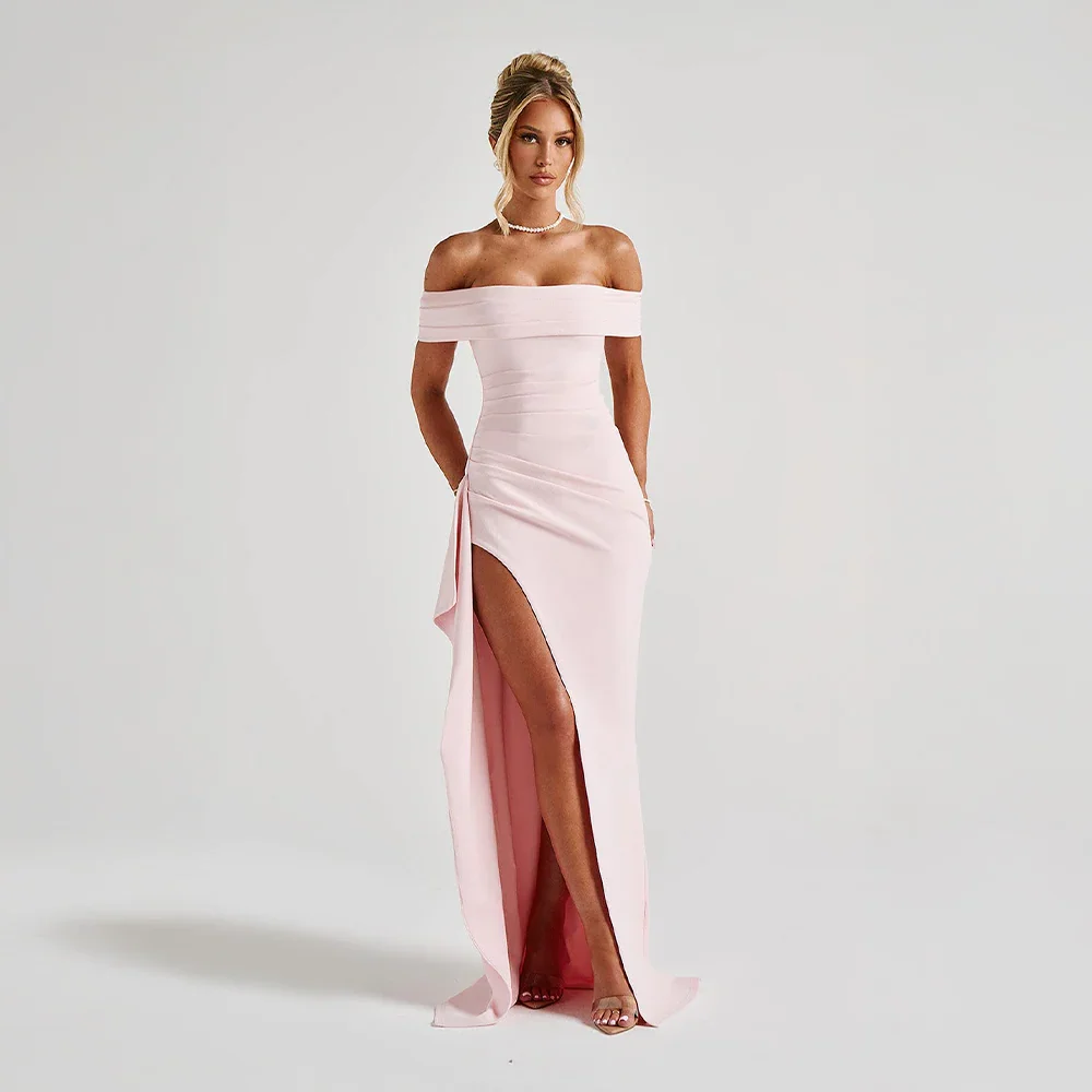 Celeste | Off-Shoulder Maxi Dress with Slit