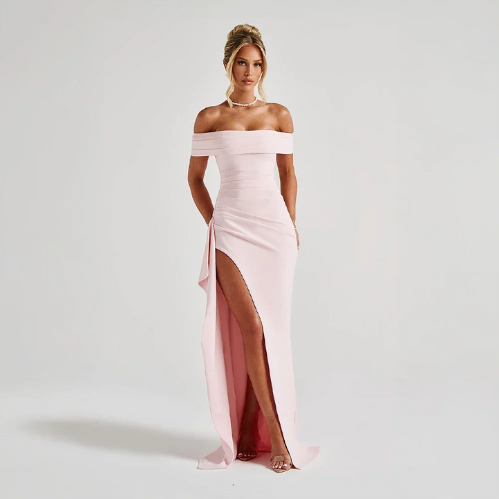 Celeste | Off-Shoulder Maxi Dress with Slit