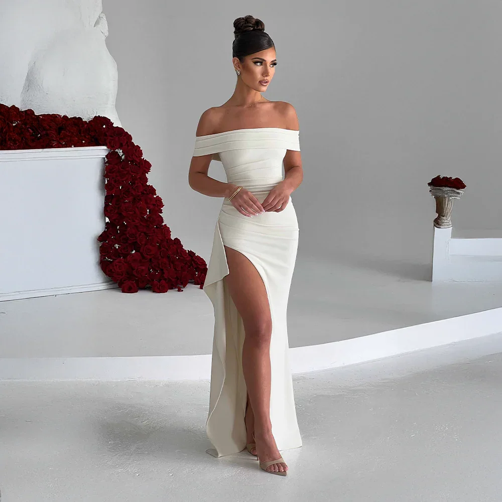 Celeste | Off-Shoulder Maxi Dress with Slit