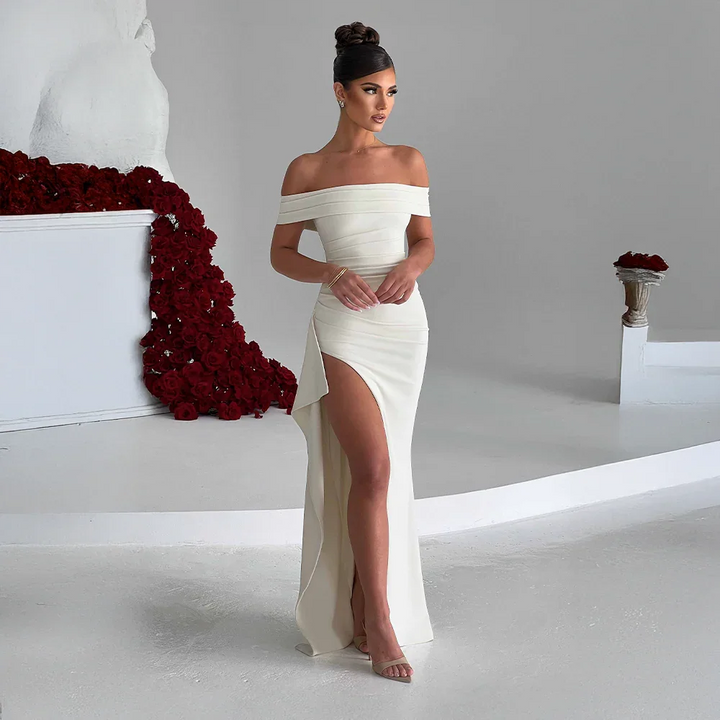 Celeste | Off-Shoulder Maxi Dress with Slit